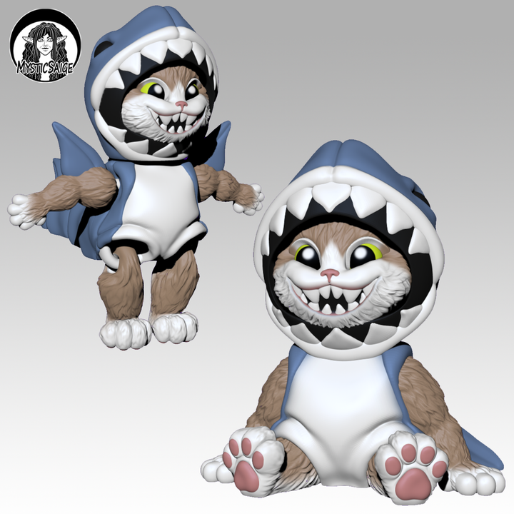 3D Printable Kitty Shark - Articulated by MysticSaige